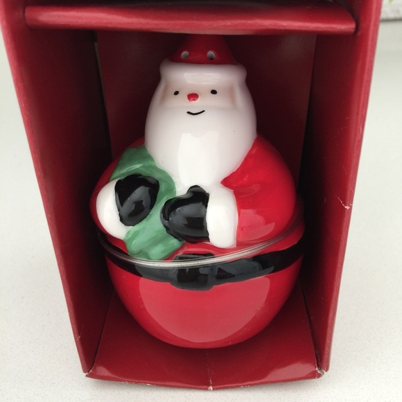 St. Nicholas Square Ceramic Santa and Snowman Salt Pepper Set - Picture 4 of 5